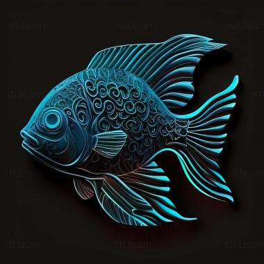 3D model Black neon fish (STL)